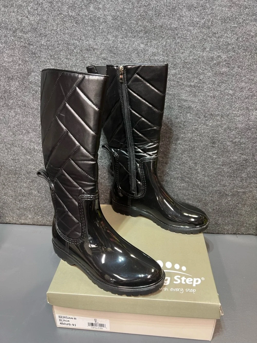 Spring Step Maiza Waterproof Quilted Rain Boots Women’s Size 9